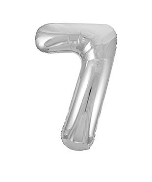 7 Jaar Cijfer Ballon Zilver Leeg 86cm