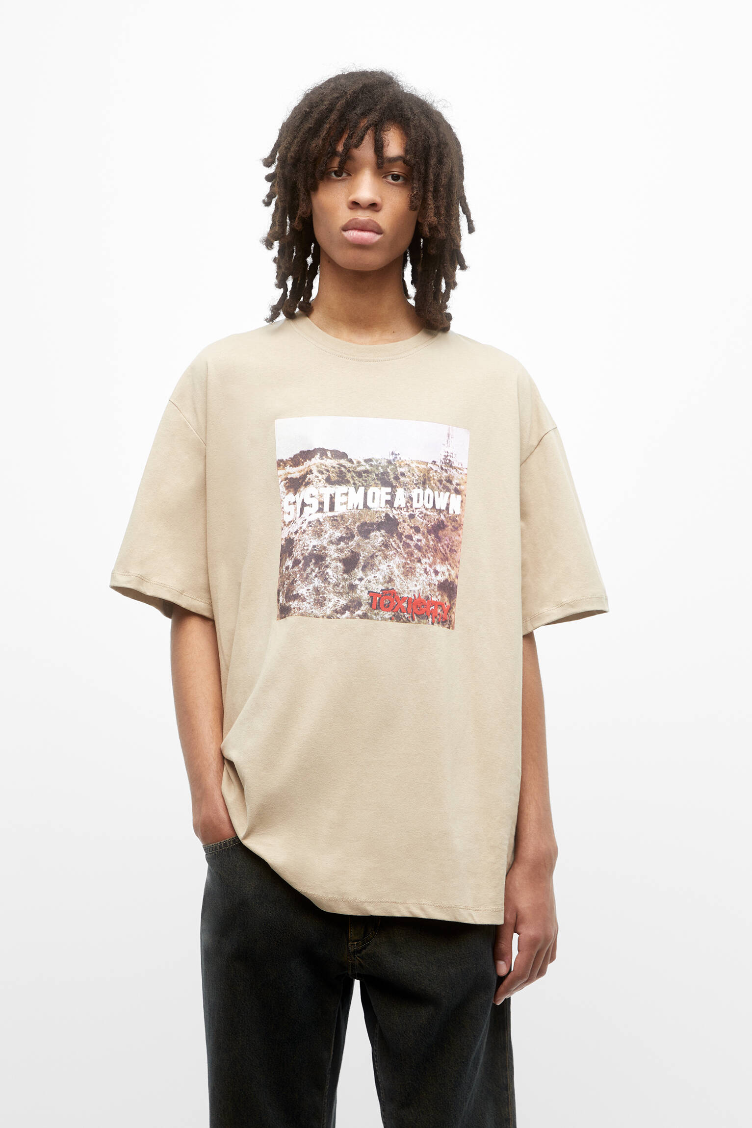 Camiseta do álbum Toxicity da banda System of a Down - Marrom Claro