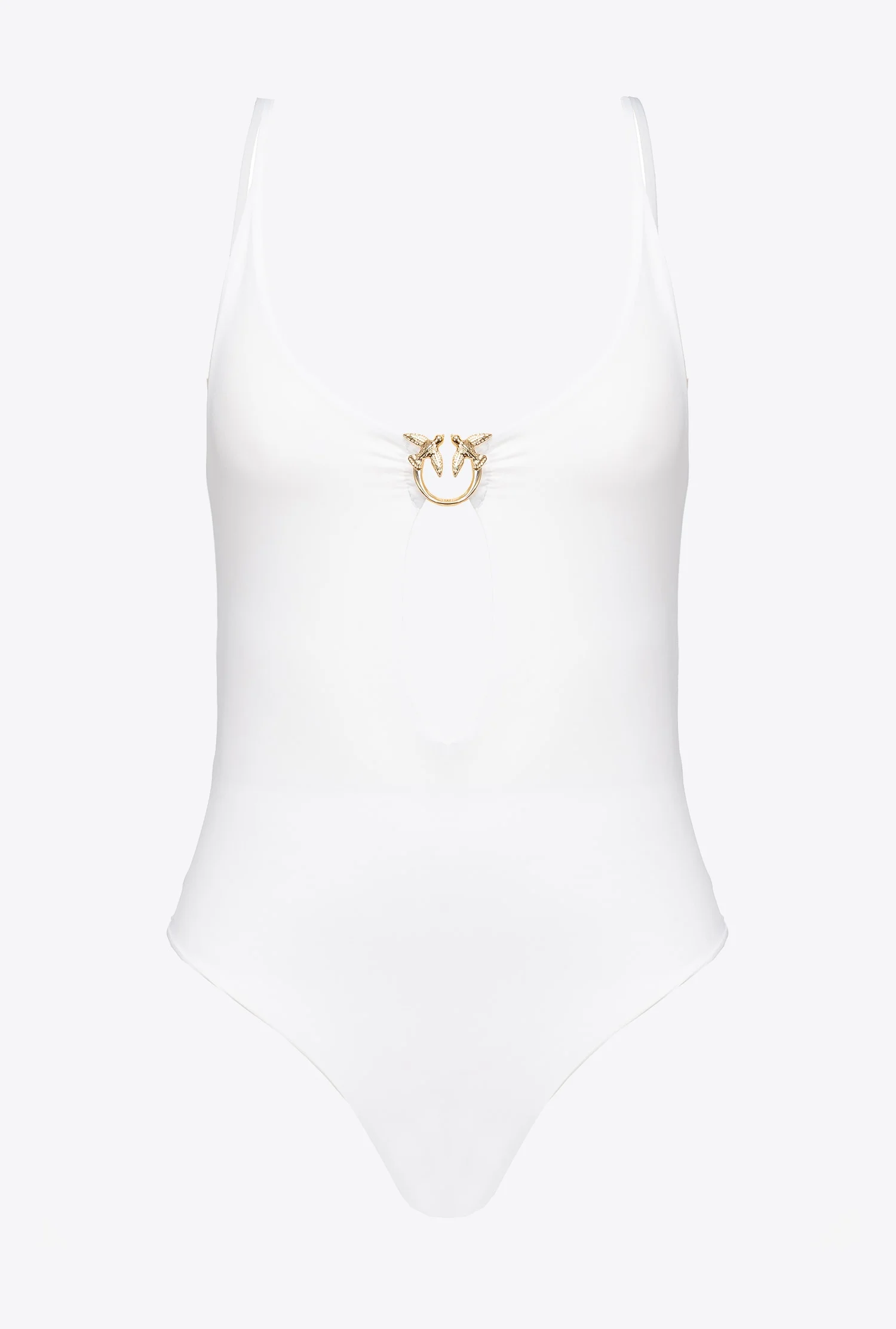 Maillot de bain une pièce à boucle love birds | Blanc