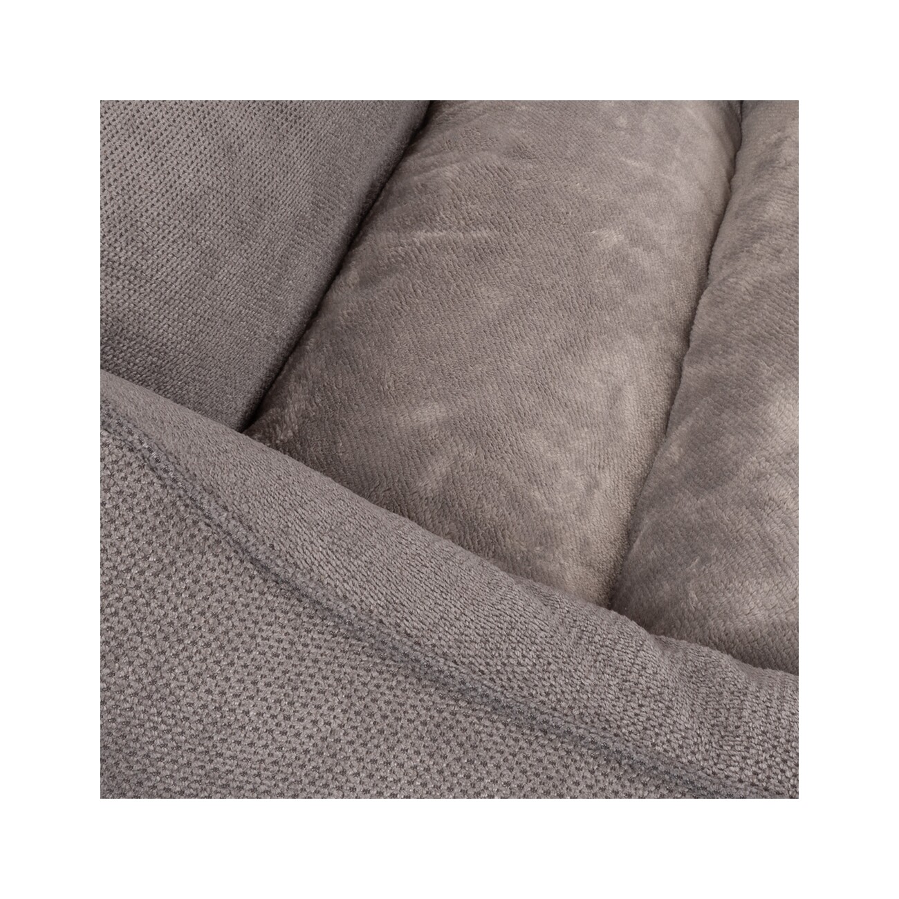 Knuffelwuff orthopädisches Hundebett mit Fächer-Wendekissen Baltimore grau M-L