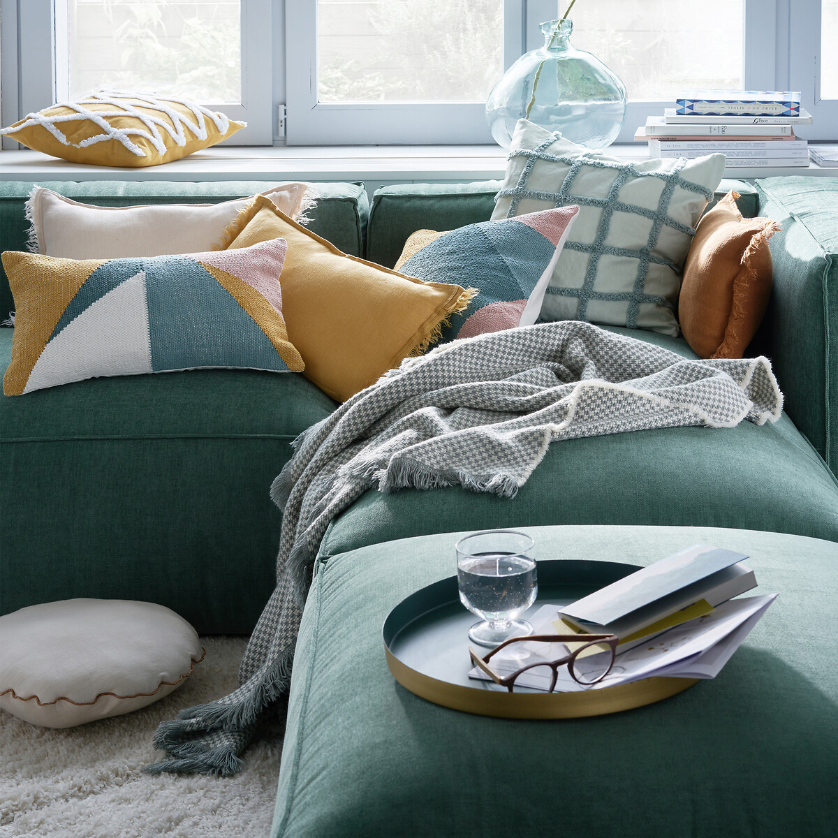 LA REDOUTE INTERIORS<br>Poltrona modular de veludo canelado, Seven