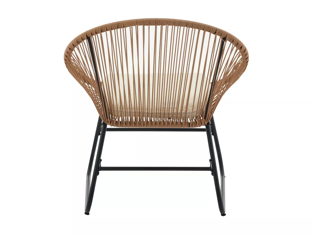 Salon de jardin en résine tressée : 2 fauteuils et une table basse - Naturel clair - PISALE de MYLIA