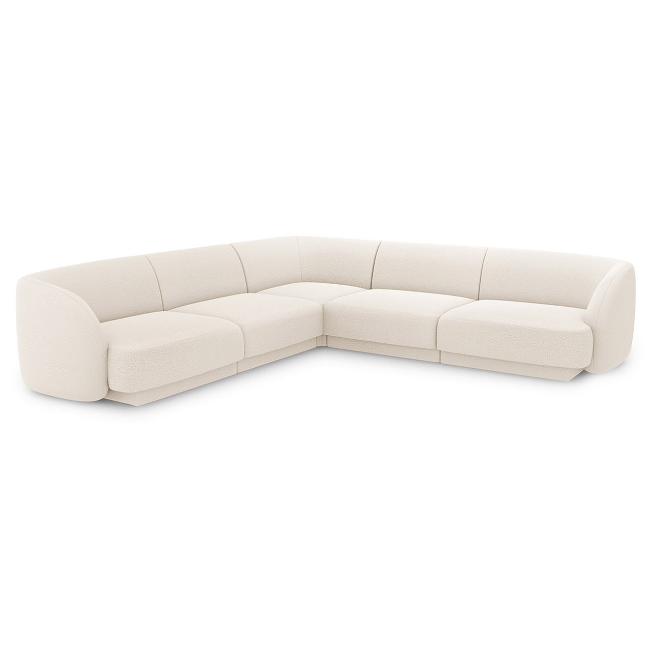 Micadoni Canapé d'angle symétrique Bouclé Miley Bouclé 5 Places beige - 252x252x74 cm