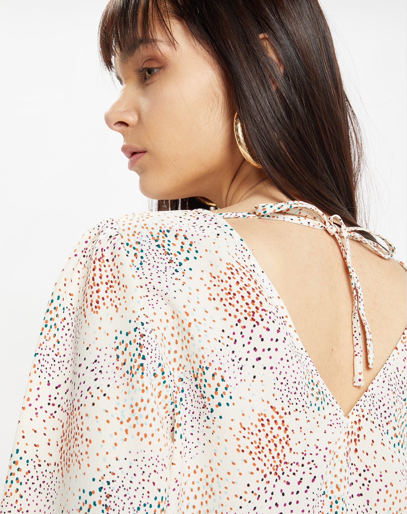 Galeries Lafayette Blouse fluide Gala imprimée beige clair
