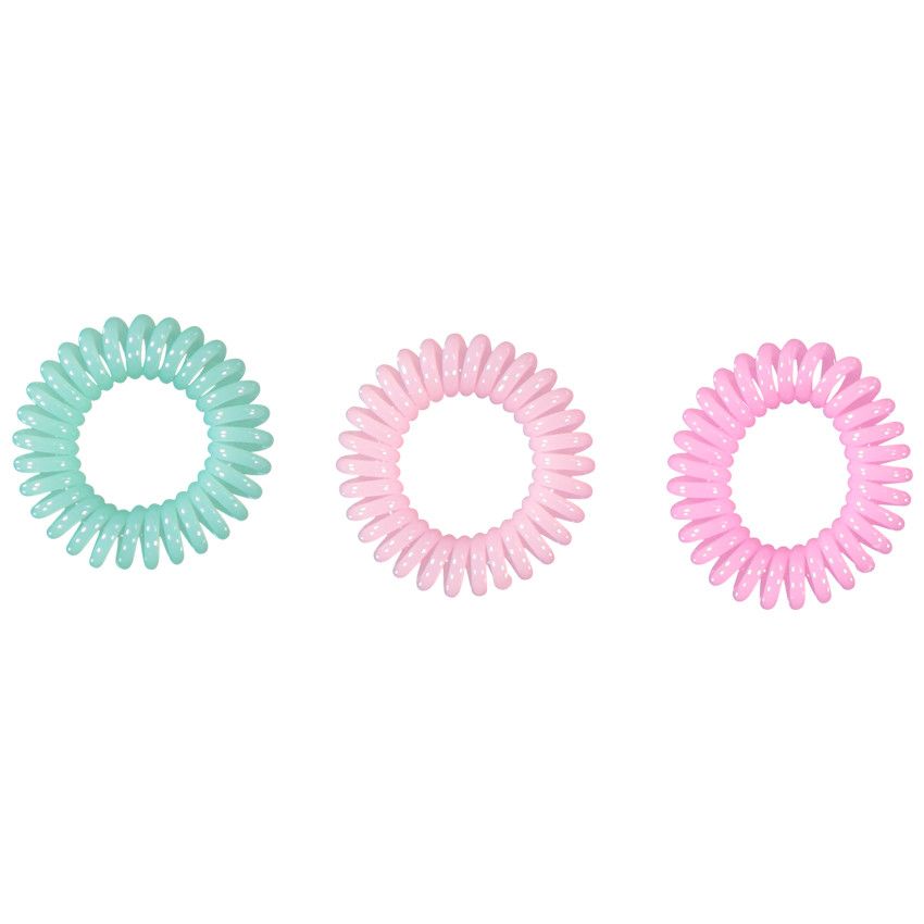 Lot de 3 élastiques ressort pour fille - Rose