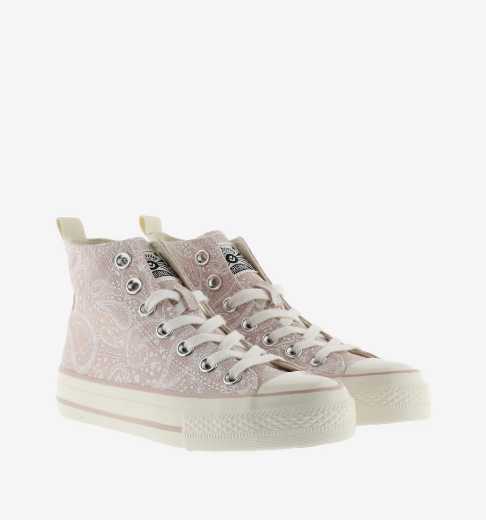 TRIBU BRILLO BANDANA TOILE BRILLANT Baskets montantes imprimé bandana NUDE
