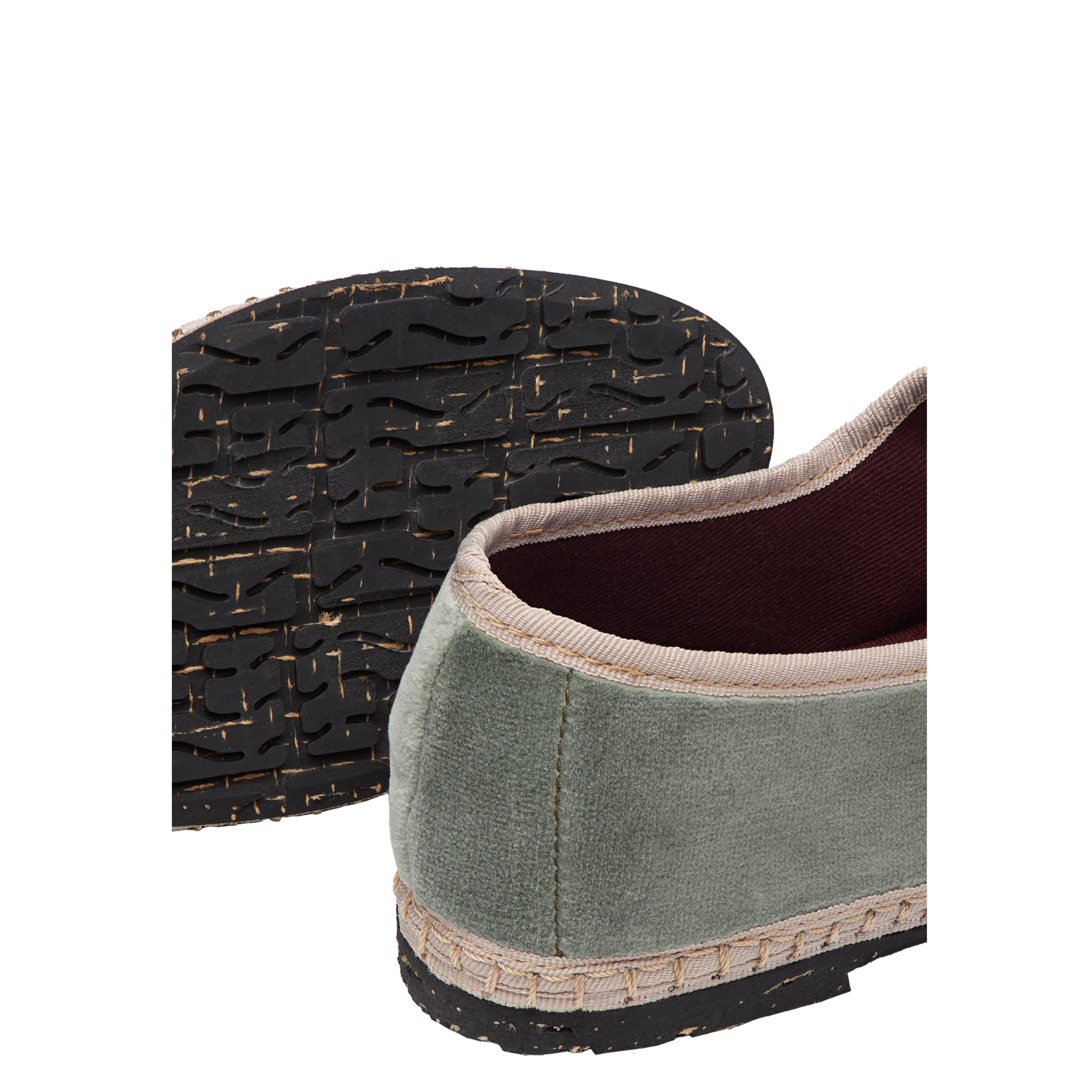 UTA - Ballerines plates en velours| Vert