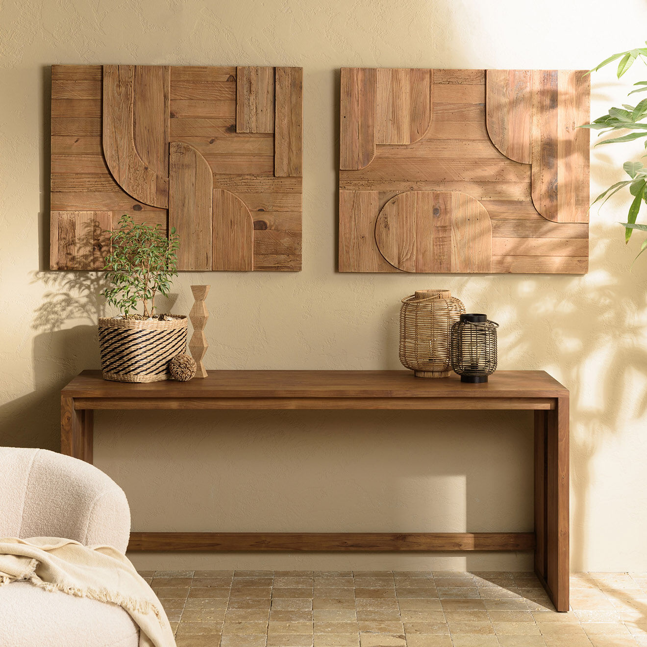 Macabane Décoration murale D formes géométriques bois - 98x80 cm