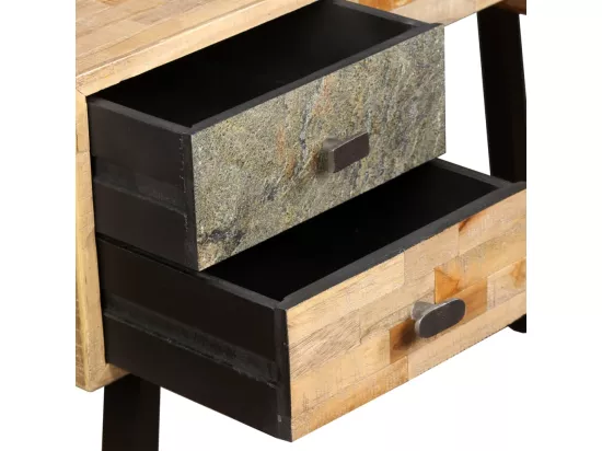 Bureau Teck de récupération massif 110 x 50 x 76 cm