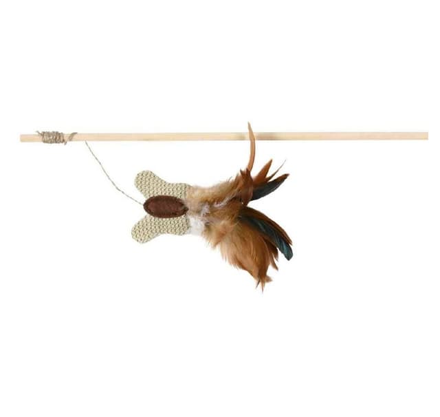 Legetøj til katte, der spiller stang med sommerfugl og fjer, 45 cm