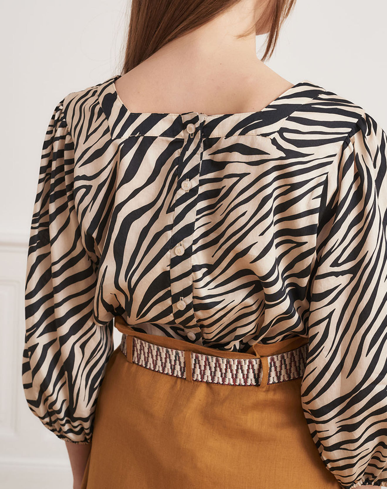 La Petite Francaise Jupe 100% Lin Josselin ocre foncé