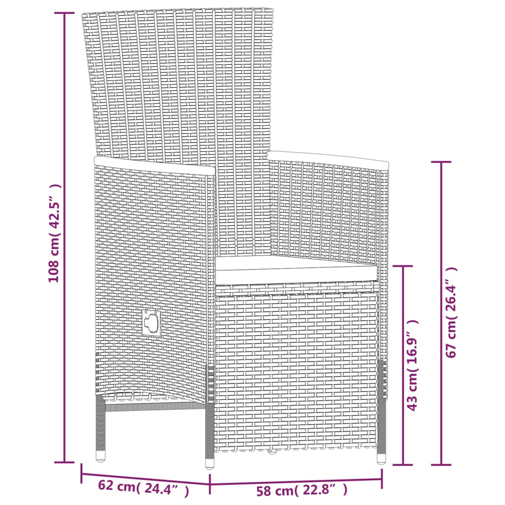 Ensemble de salle à manger de jardin meuble extérieur avec coussins 7 pièces gris