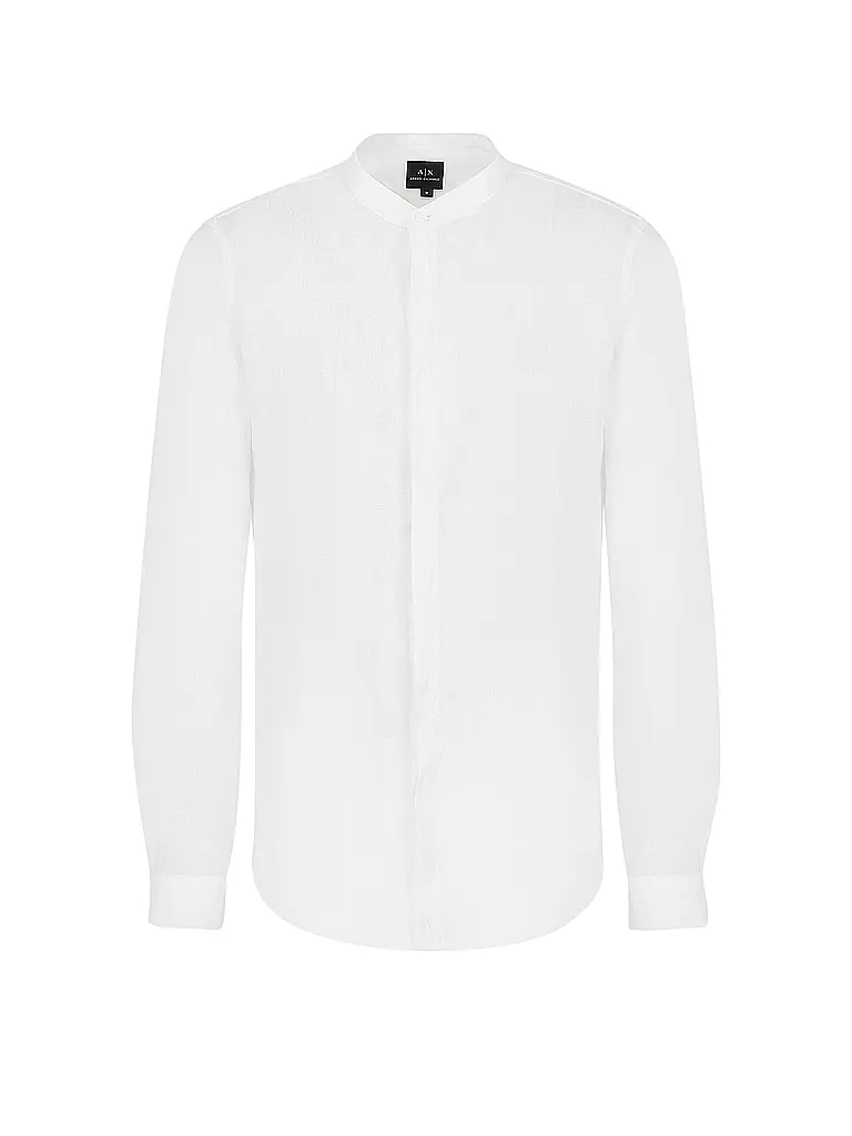 ARMANI EXCHANGE Leinenhemd Regular Fit  weiss