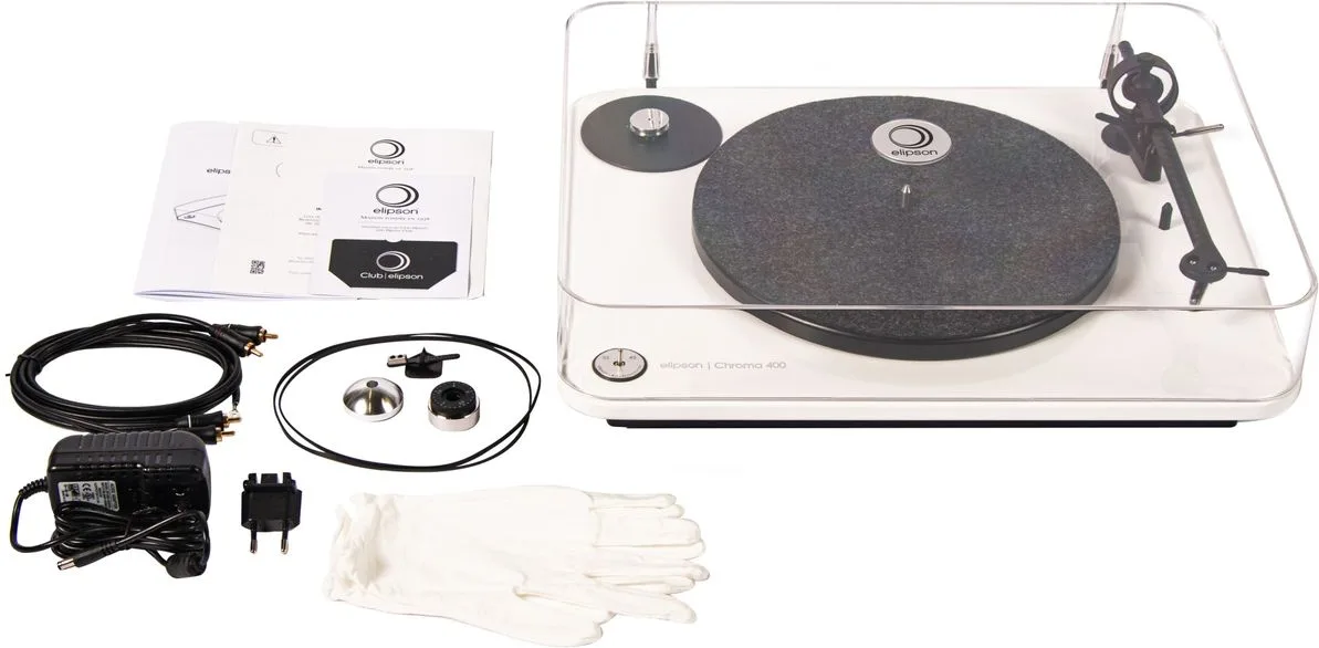 Elipson Chroma 400 Blanc laqué Platines vinyle hi-fi