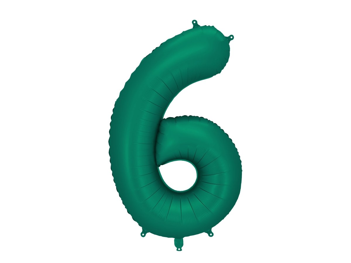 6 Jaar Cijfer Ballon Groen Leeg 86cm