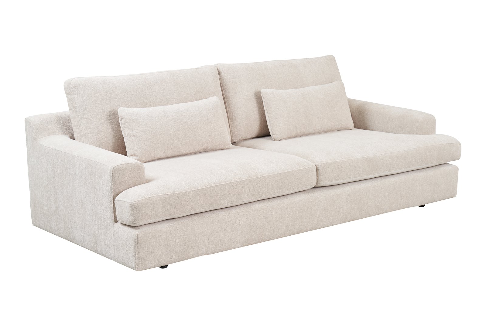 Roma 3-seter XL Tekstil Raven 24 Light Beige med sorte ben