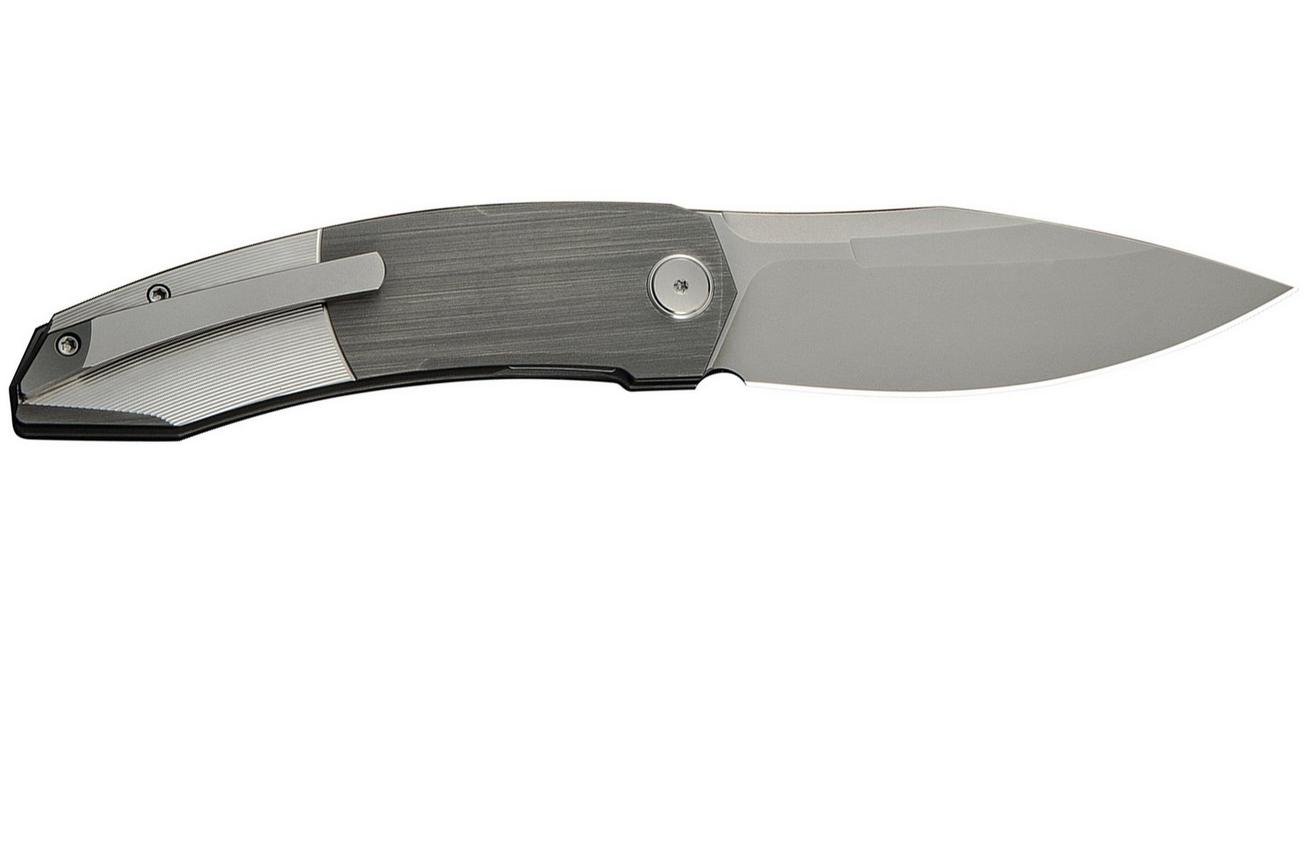 WE Knife Sine WE23069B-2 Stonewash M390, Wave Gray Titanium, zakmes