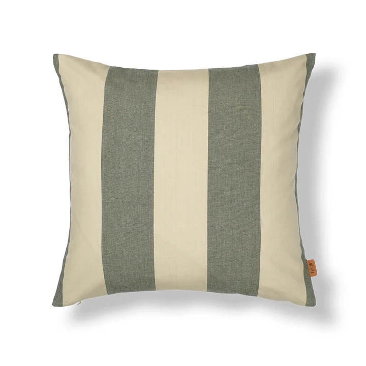 Ferm Living - Strand Outdoor Kissen, 50 x 50 cm, dark lichen / parchment