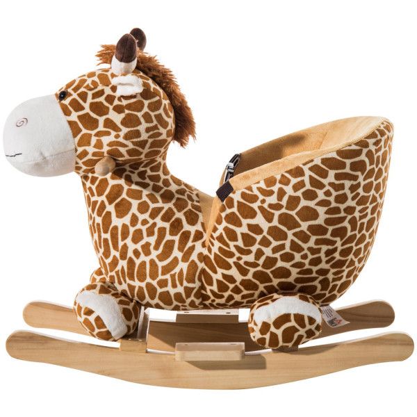 HomCom Cavalito de Baloiço bebé  18 meses Cadeira de Baloiço de Girafa