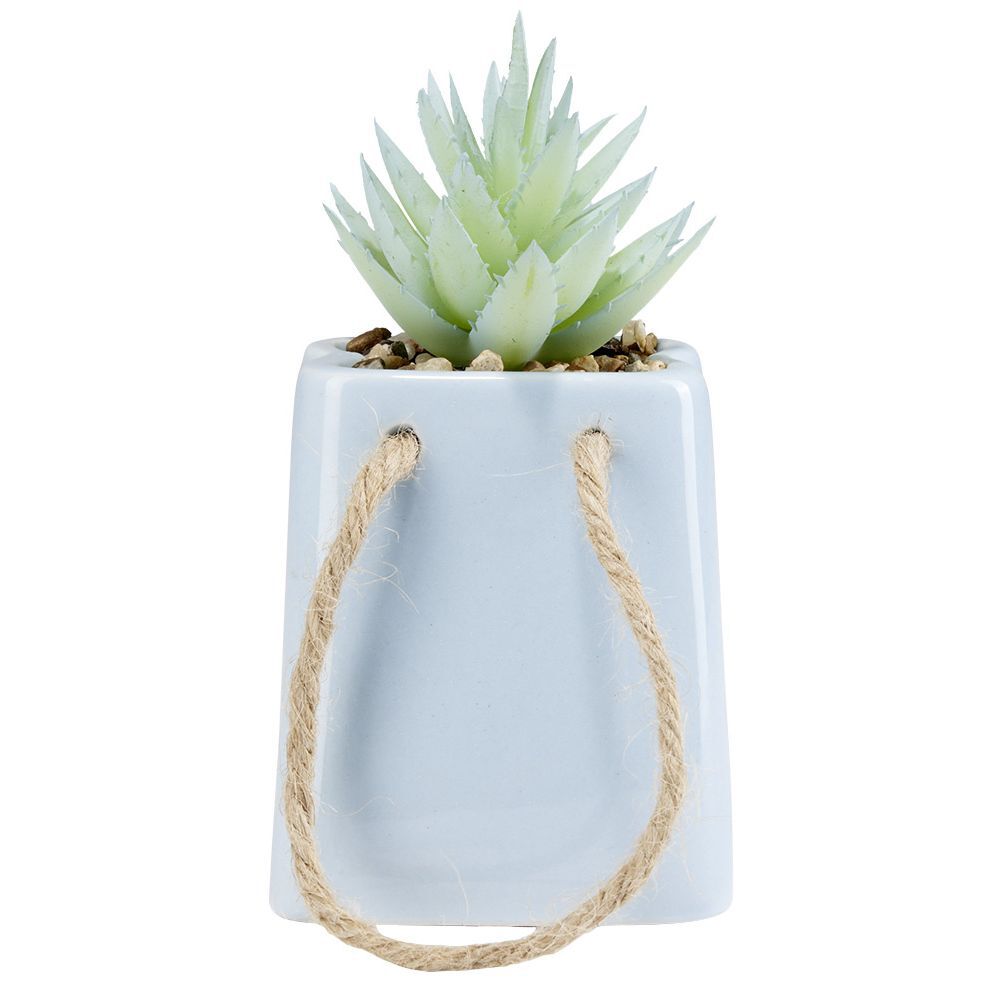 Plante artificielle pot céramique avec corde