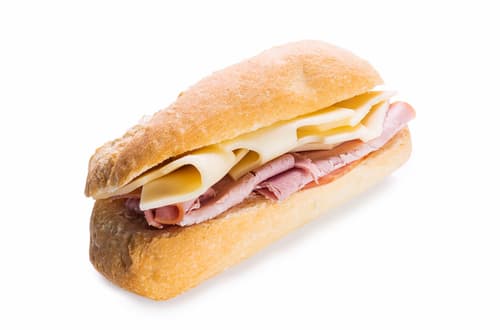 Pappudia Baguette mit Schinken und Käse