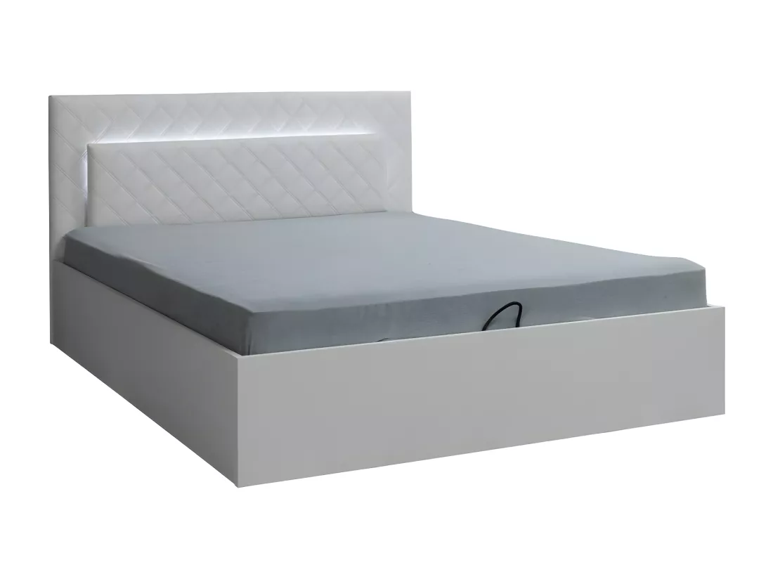 Lit PANAREA 160 x 200 cm sommier inclus, idéal pour chambre à coucher. Meuble design