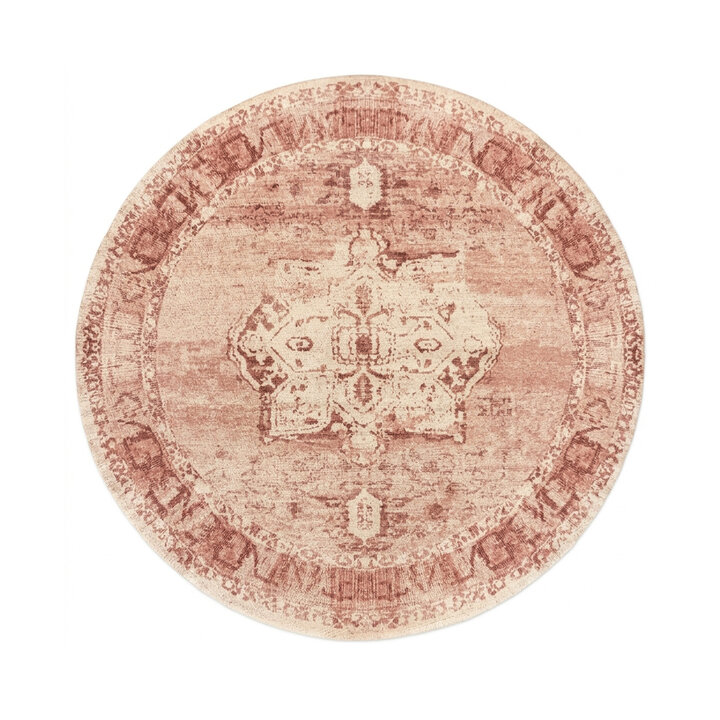Rond vintage vloerkleed - Kyra Medaillon Roze | Duurzaam design