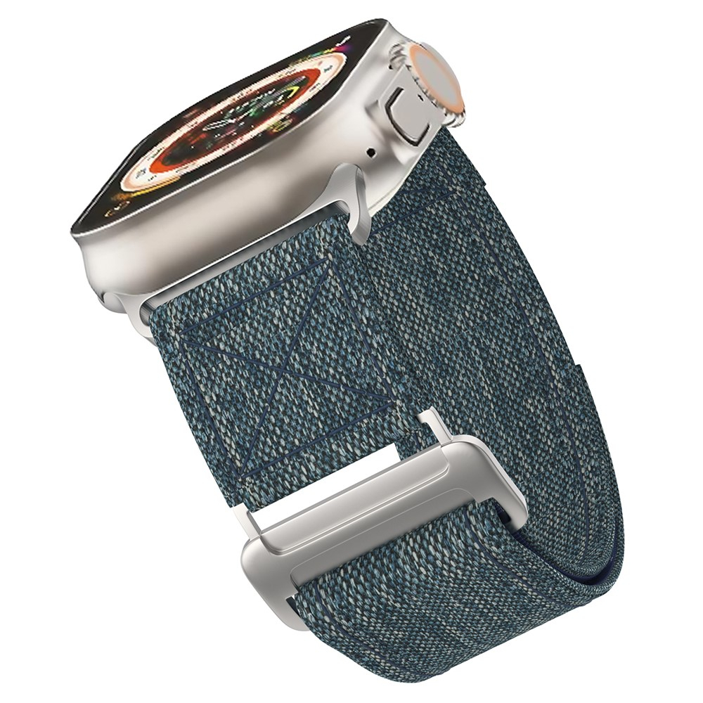 Apple Watch (42/41/40/38 mm) Nylon Armband mit Klettverschluss (Gelenkumfang: 130 - 210 mm) - Dunkelblau