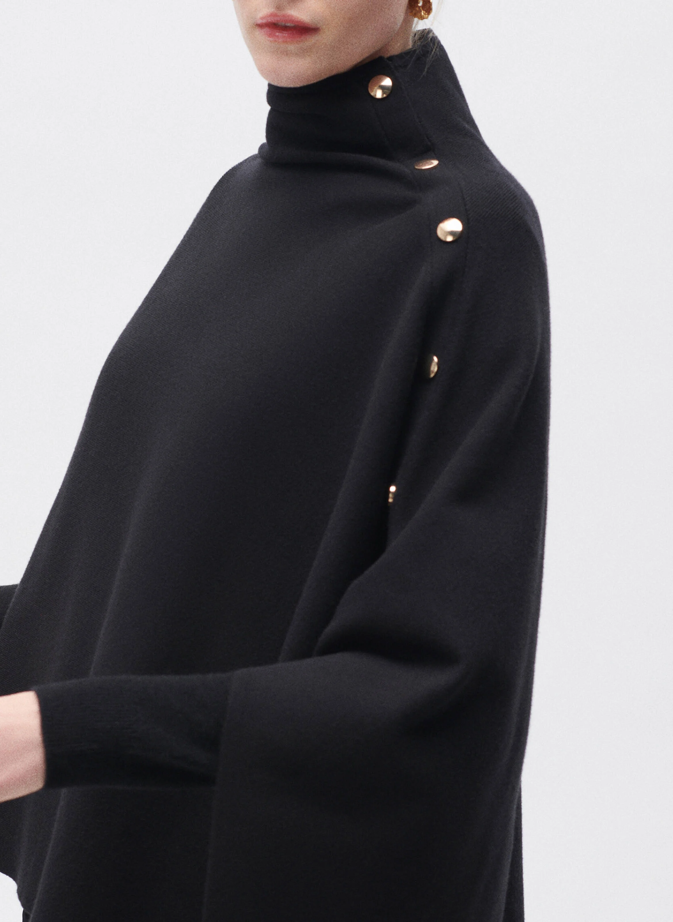 HELVIRA - Poncho col montant | Noir