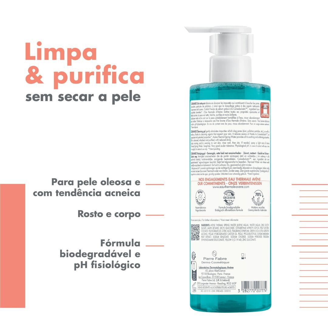 AVENE  Cleanance Gel Limpeza Pele Oleosa - 400ml