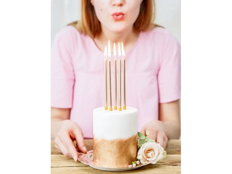 Partydeco Kerze 12.5 cm, 12-teiig, Gold Schlichte Geburtstagskerzen
