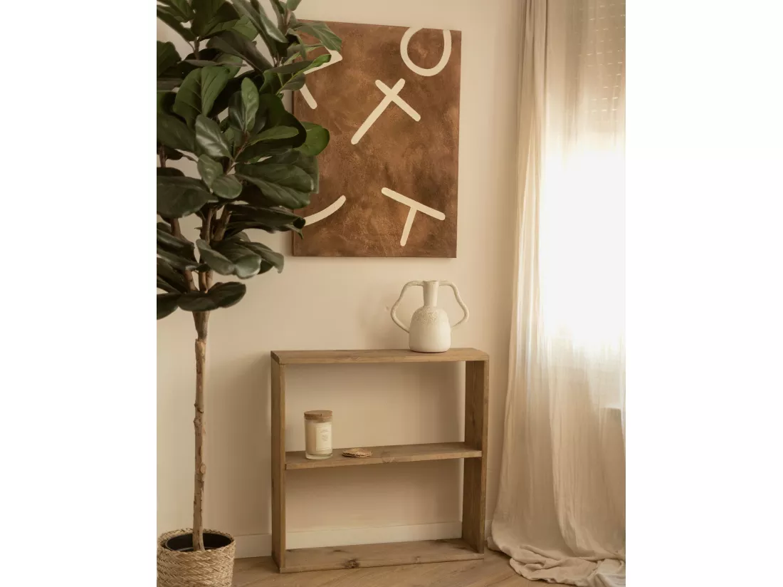 Peinture à l'huile décorative faite à la main cadre marron 60x80cm - VIRGINIA - DECOWOOD