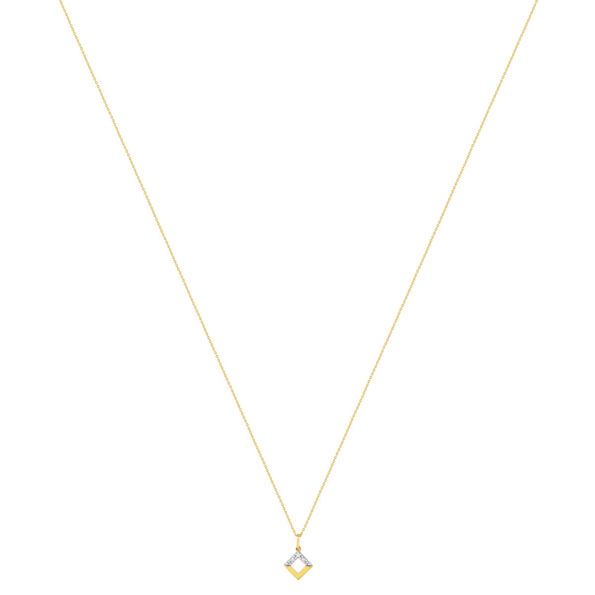 Collier or 375 2 tons diamant 45 cm