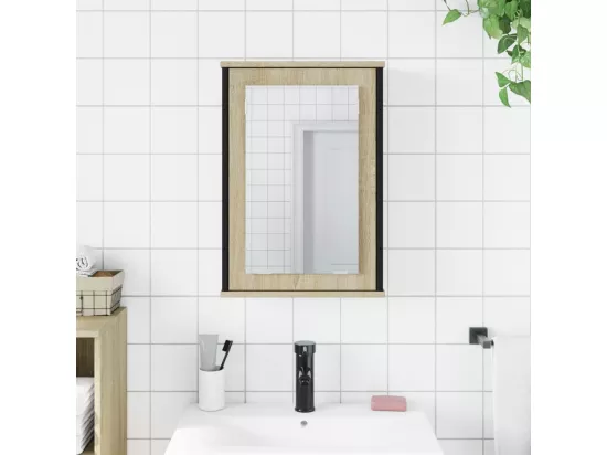 Prolenta Premium - Armoire à miroir de salle de bain chêne sonoma bois ingénierie