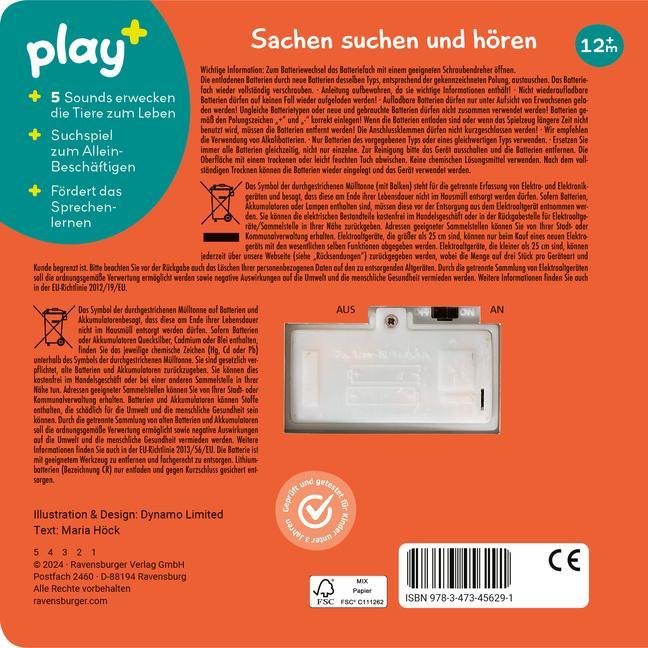 Ravensburger, play+ Mein allererstes Soundbuch: Tierkinder (Sachen suchen und hören)