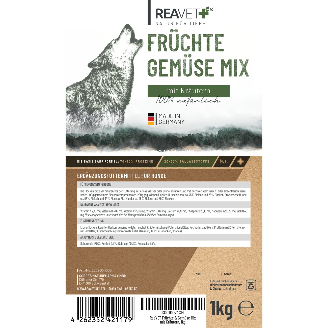 REAVET Früchte Gemüse mit Kräutern 1kg