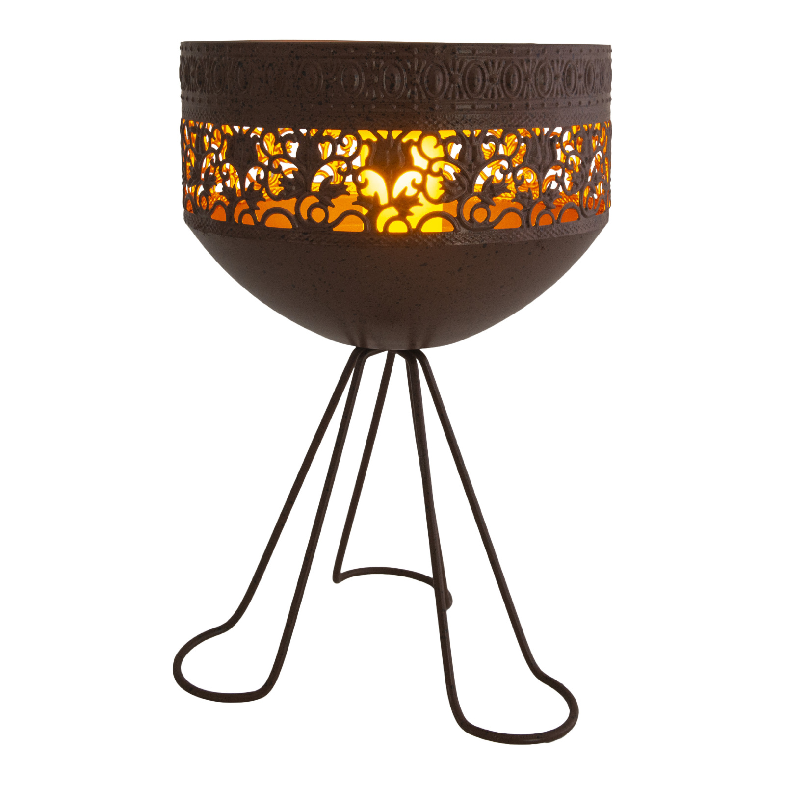 LED Deko-Solarleuchte - rost - mit Standfuß - 34,5 cm