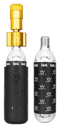Gonfleur CO2 Peaty's Holeshot Route/Gravel Or   2 Cartouches de CO2 (16g)