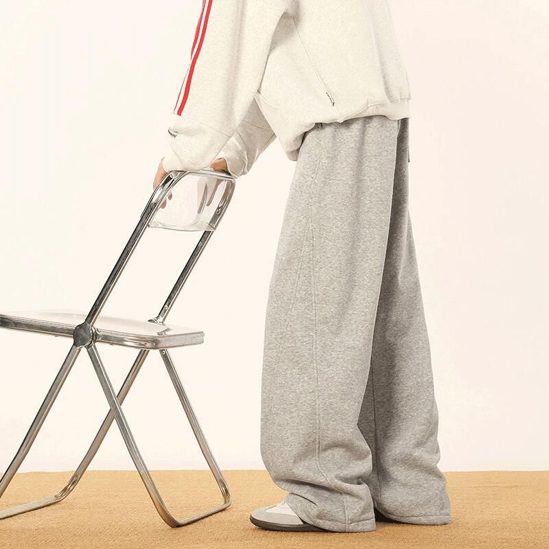 Kimeya - Effen broek met wijde pijpen en trekkoord in de taille