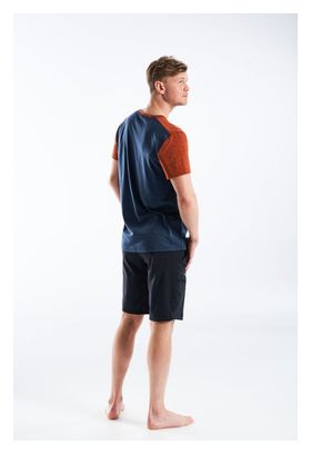 T-Shirt Manches Courtes Devold Norang Merino 150 Bleu/Orange