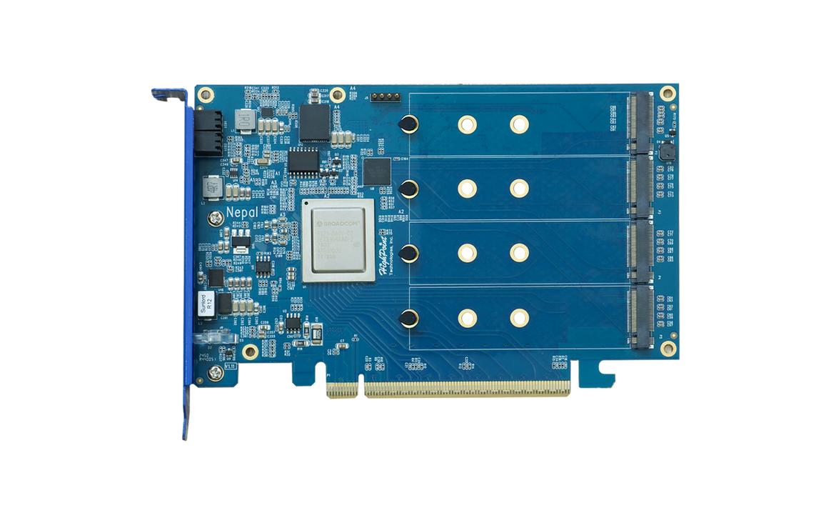 Host Bus Adapter Rocket R1604A PCIe Gen5 – 4x M.2 RAID<br>Revolutionieren Sie die NVMe-Speicherleistung mit Highpoint PCIe Gen5 Switch-Technologie