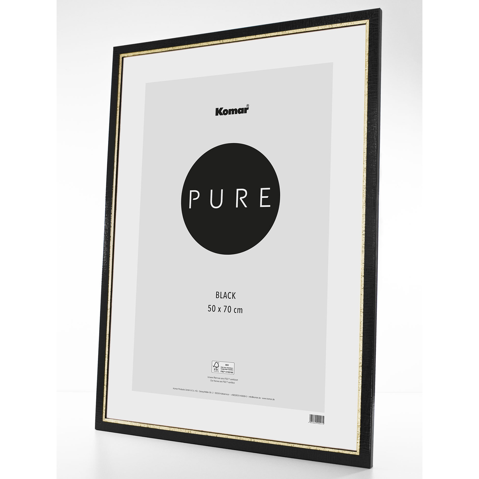 Holz-Bilderrahmen ELEGANT BLACK - schwarz-gold - 50x70 cm