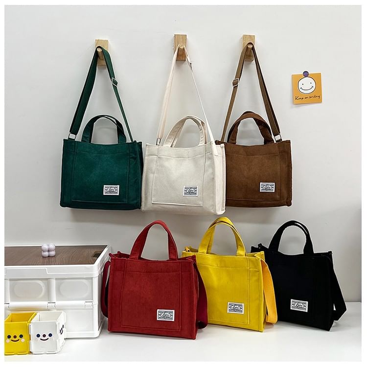 NewTown - Corduroy Crossbody Tote Bag