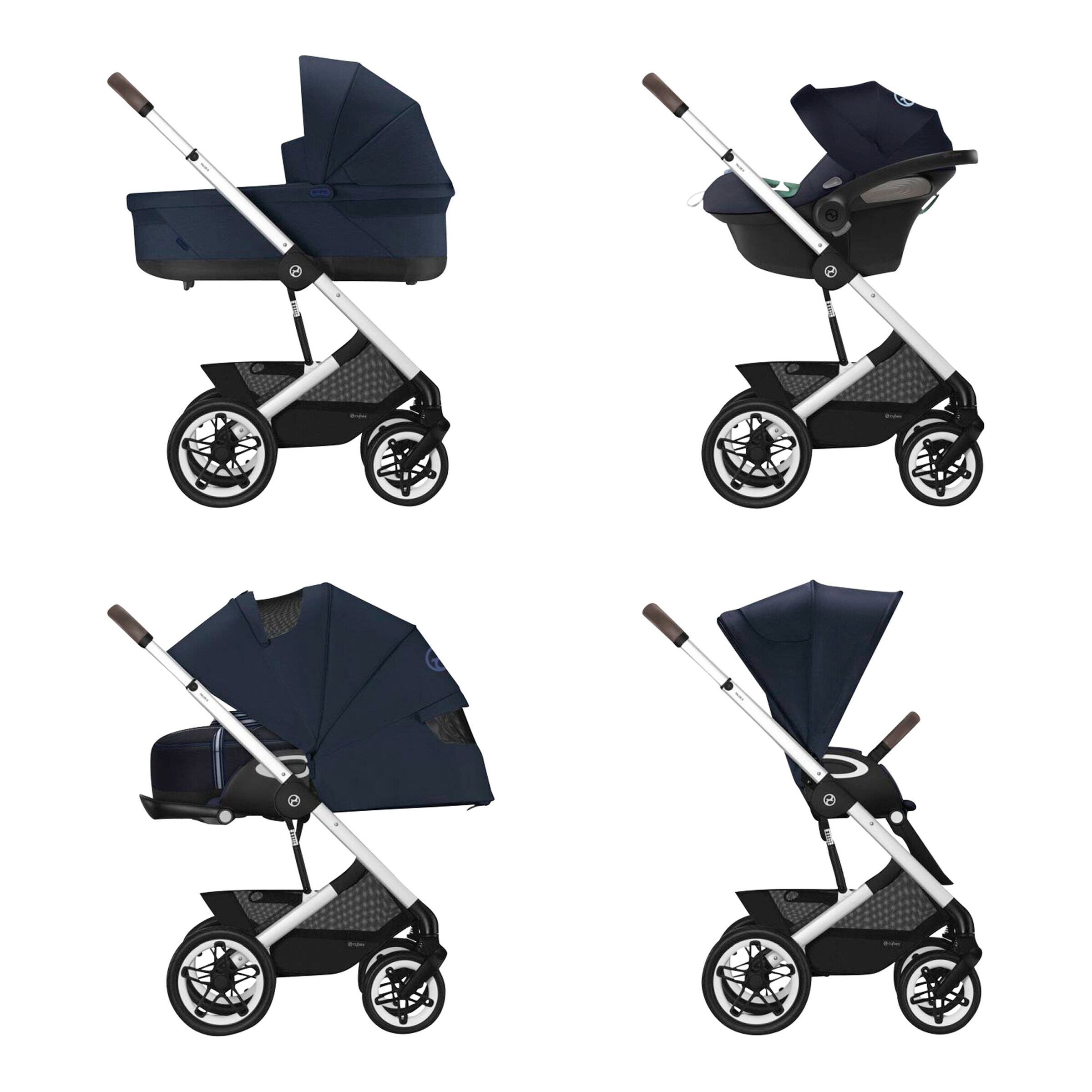 Cybex - GOLD Kinderwagen Talos S Lux silver / ocean blue