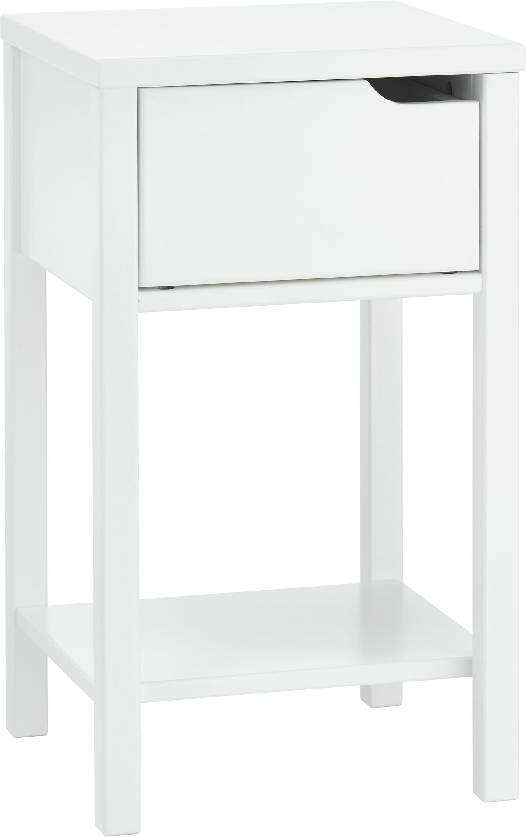 VINCENTE Nachttisch - Weiss / B: 34.0 cm x T: 34.0 cm x H: 59.0 cm