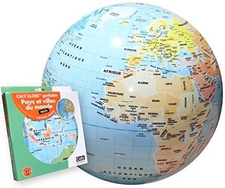 Caly - Maxi - Opblaasbare Wereldbol - Oceaanblauw - 42 cm