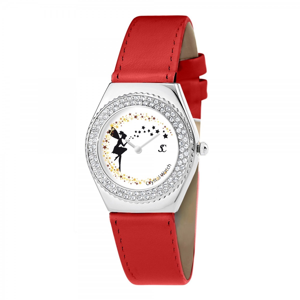 Montre Alysson fée à mouvement tournant SC Crystal ornée de Cristaux scintillants