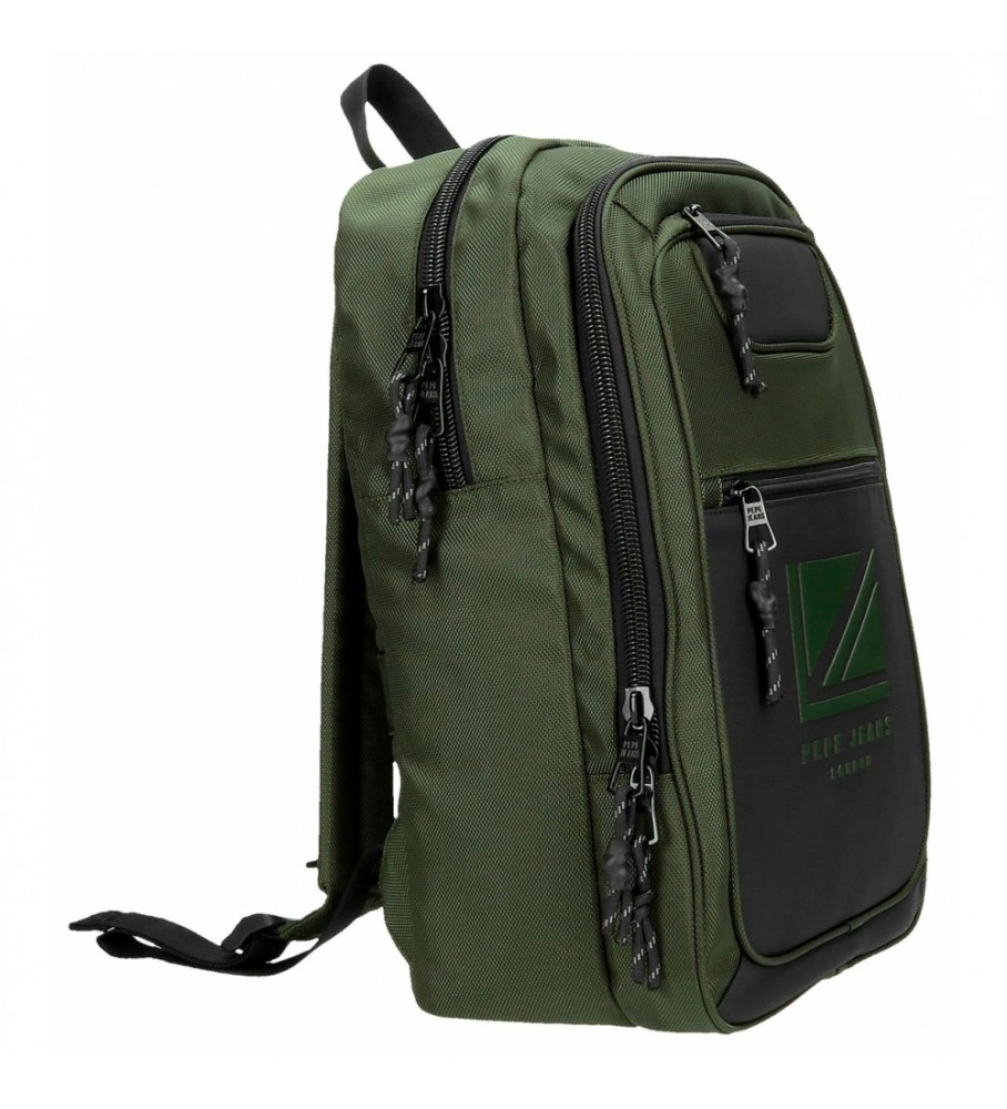 Mochila Pepe Jeans para computador, verde - 28x40x14cm -