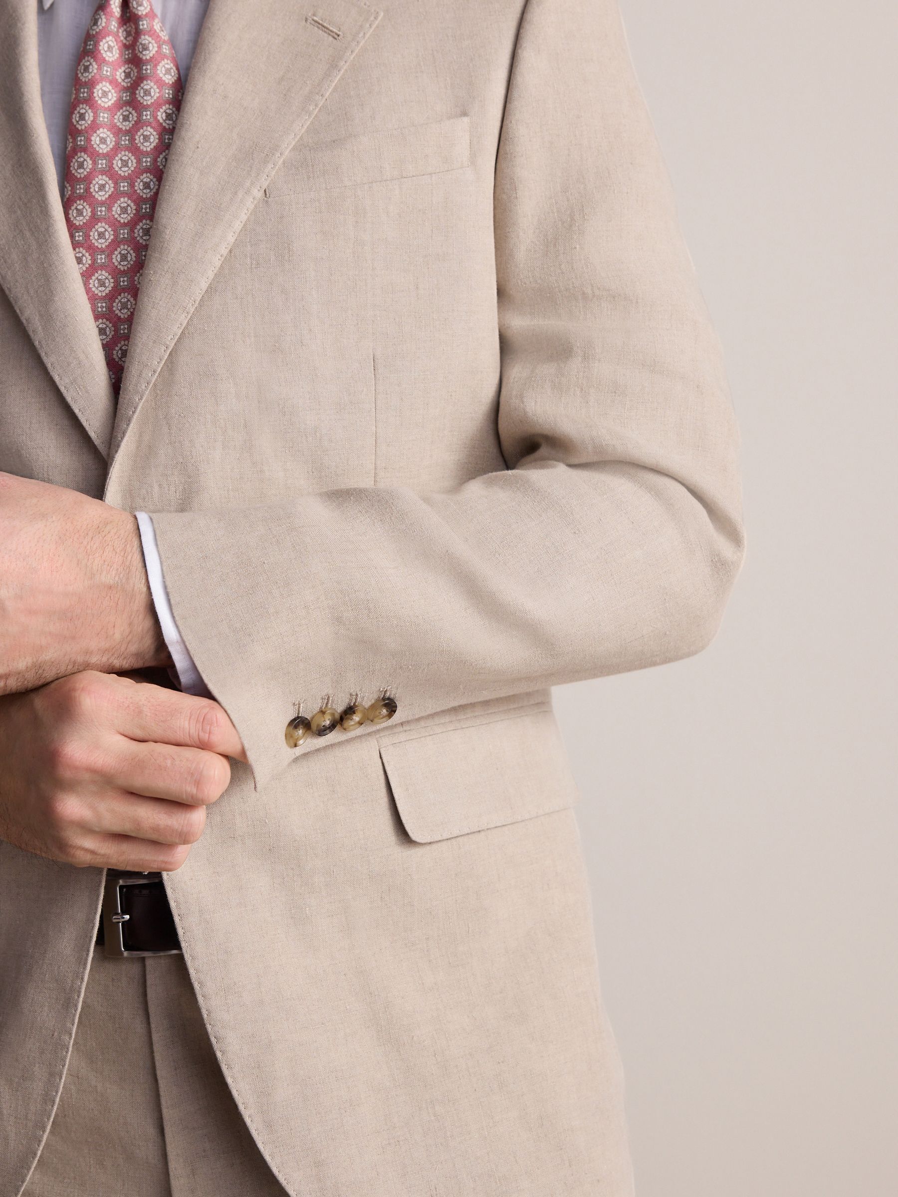 Pastelgeel - Slimfit Leomaster Italiaans 100% linnen colbert