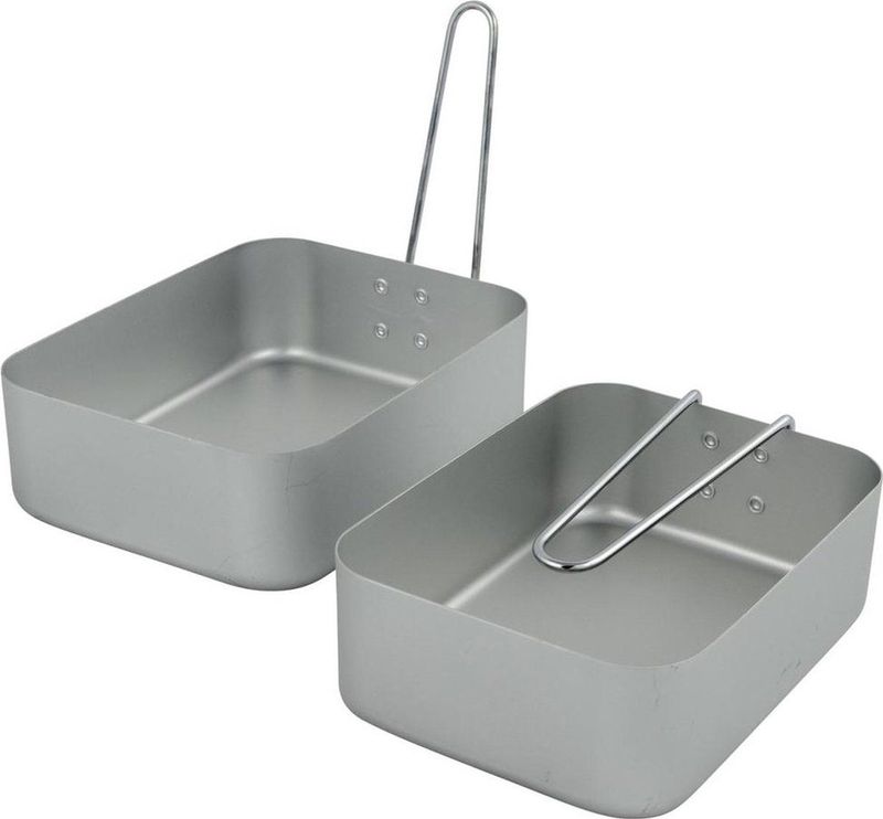 Camping Pannenset - Mess Tin - 2-Delig - Aluminium - Gamelle - Outdoor Cooking
